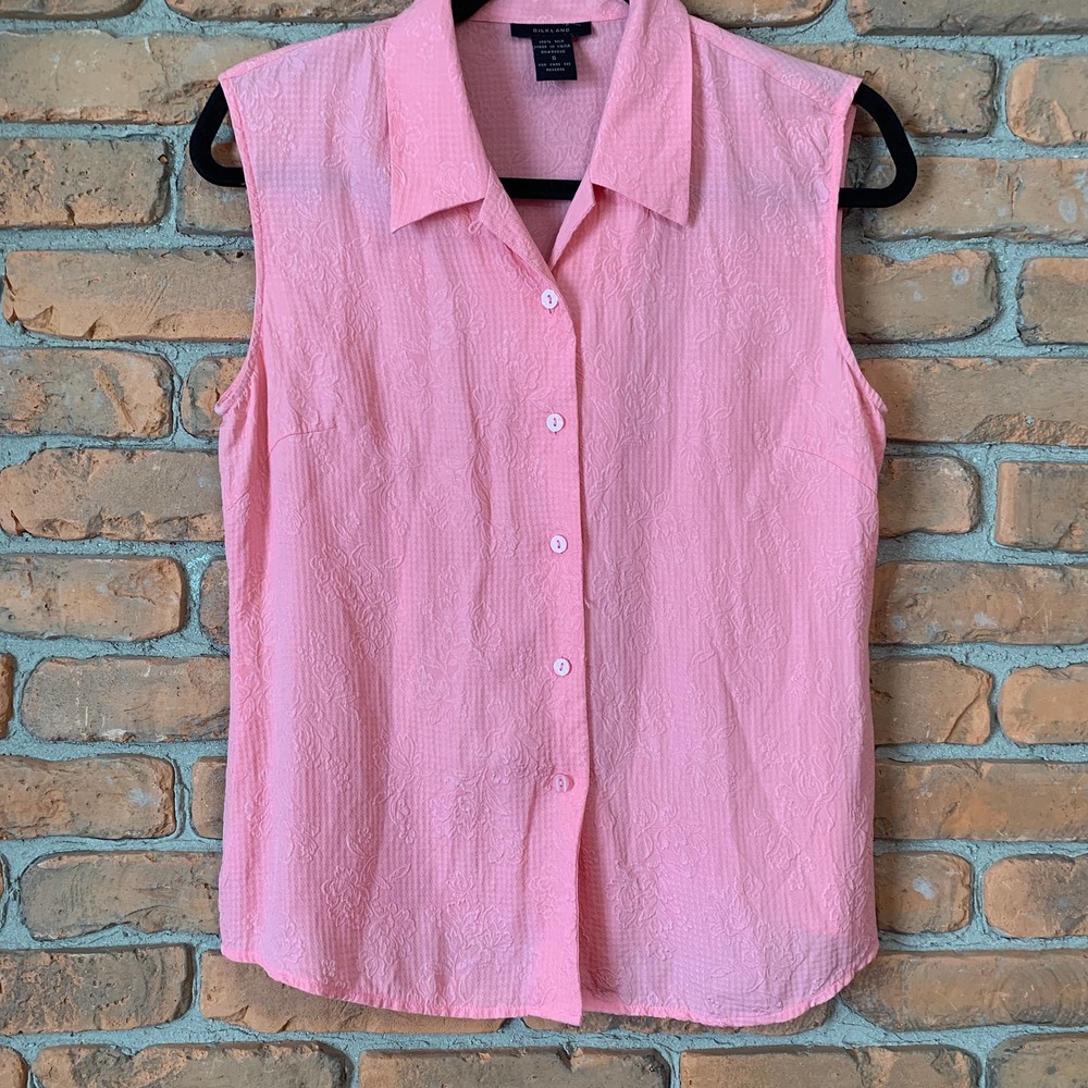 OFFERS OPEN! Women’s small SilkLand Pink Sleeveless Button-Down Shirt